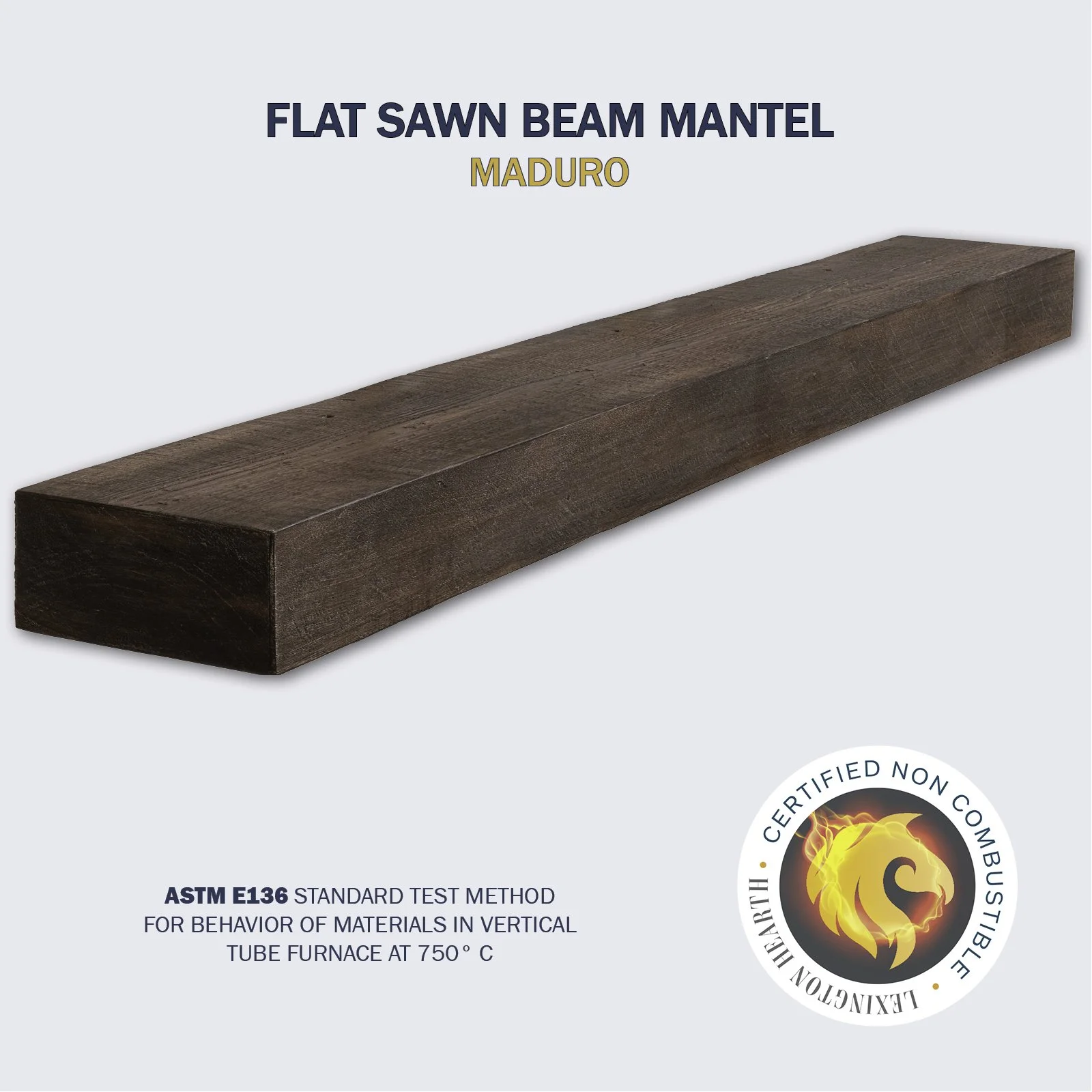 Flat Sawn Beam Non Combustible Rustic Mantel — Lexington Hearth